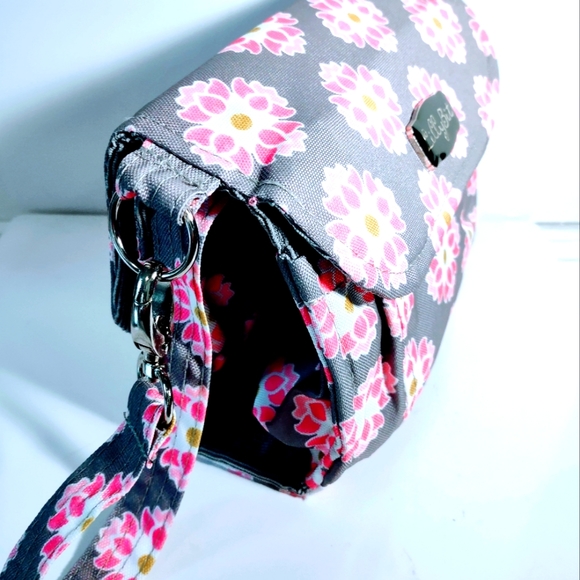 Lilly Bit foldable Pink and Grey Diaper Clutch with strap - Picture 9 of 14